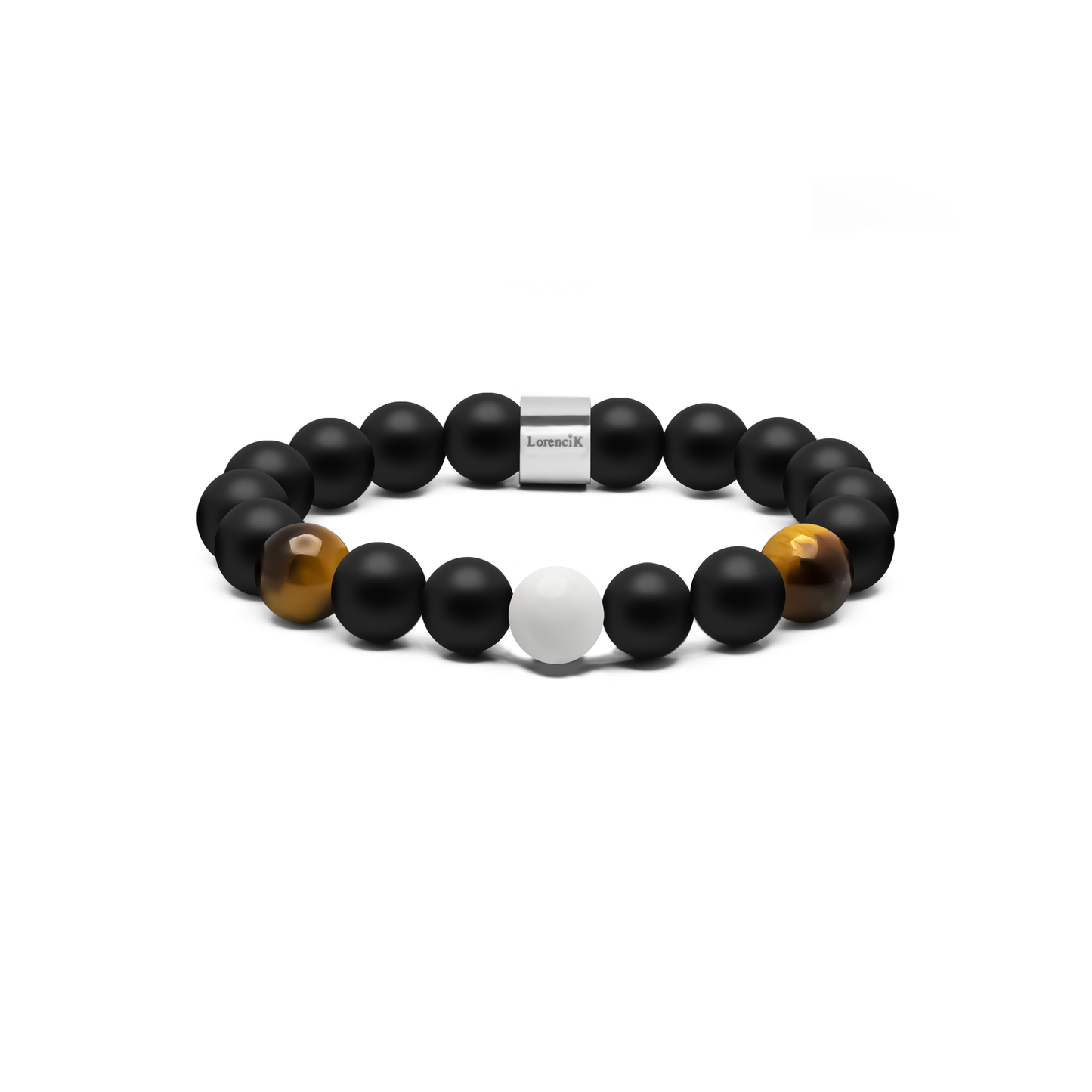 Perlenarmband Matte Elegance Tigerauge Onyx Malaysia