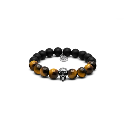 Perlenarmband Onyx Tiger Bikerskull